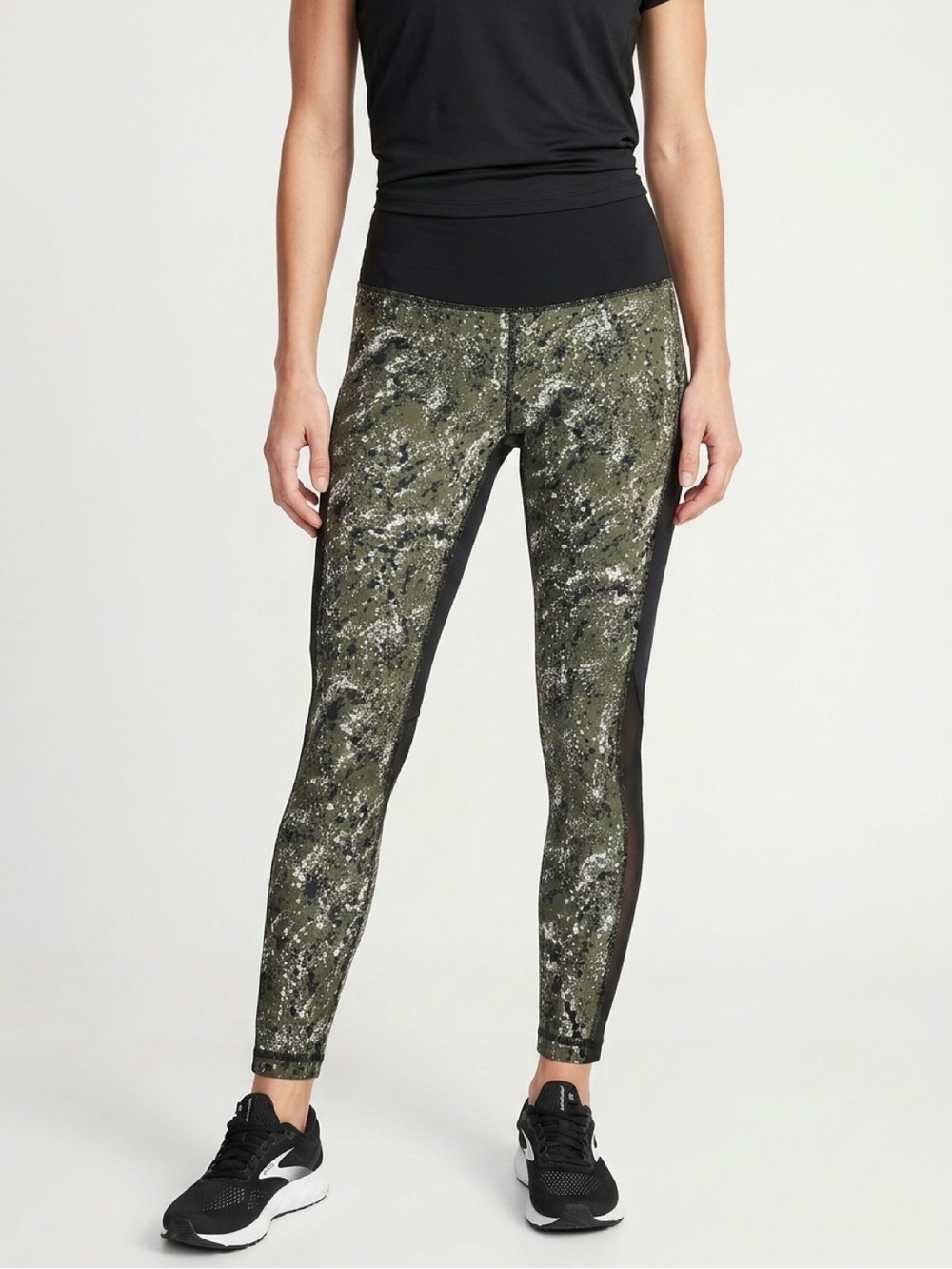 Alala Green Camo Print High-Waist Leggings